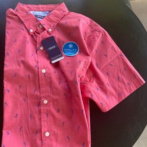 NWT IZOD Advantage Performance Seahorse Button Down Shirt Large